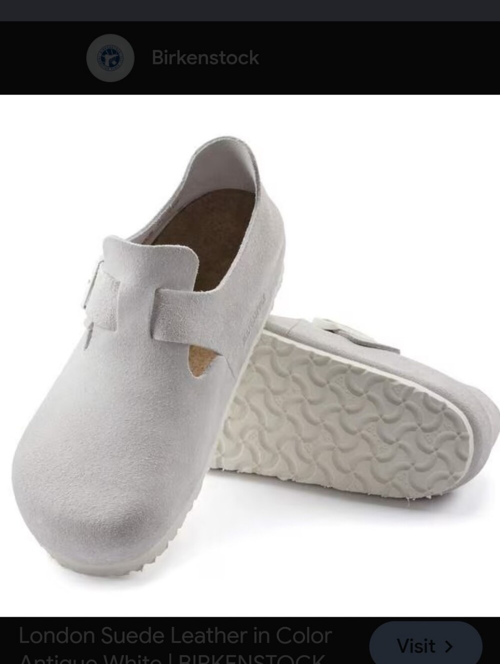 Birkenstock London White Leather Clogs Closed Toe Shoes Slip On Size 7